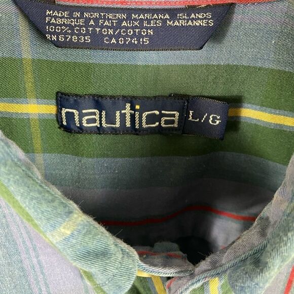 Vintage Nautica Long Sleeve Striped Shirt. Size Large - Picture 2 of 4
